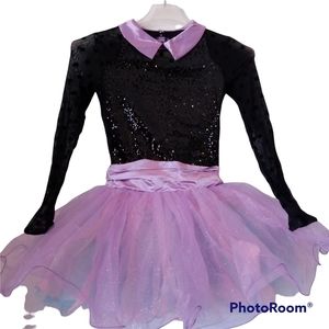 Dance/Recital Costume/Outfit Women/Teen SMALL Purple/Black sequin Toule ballet